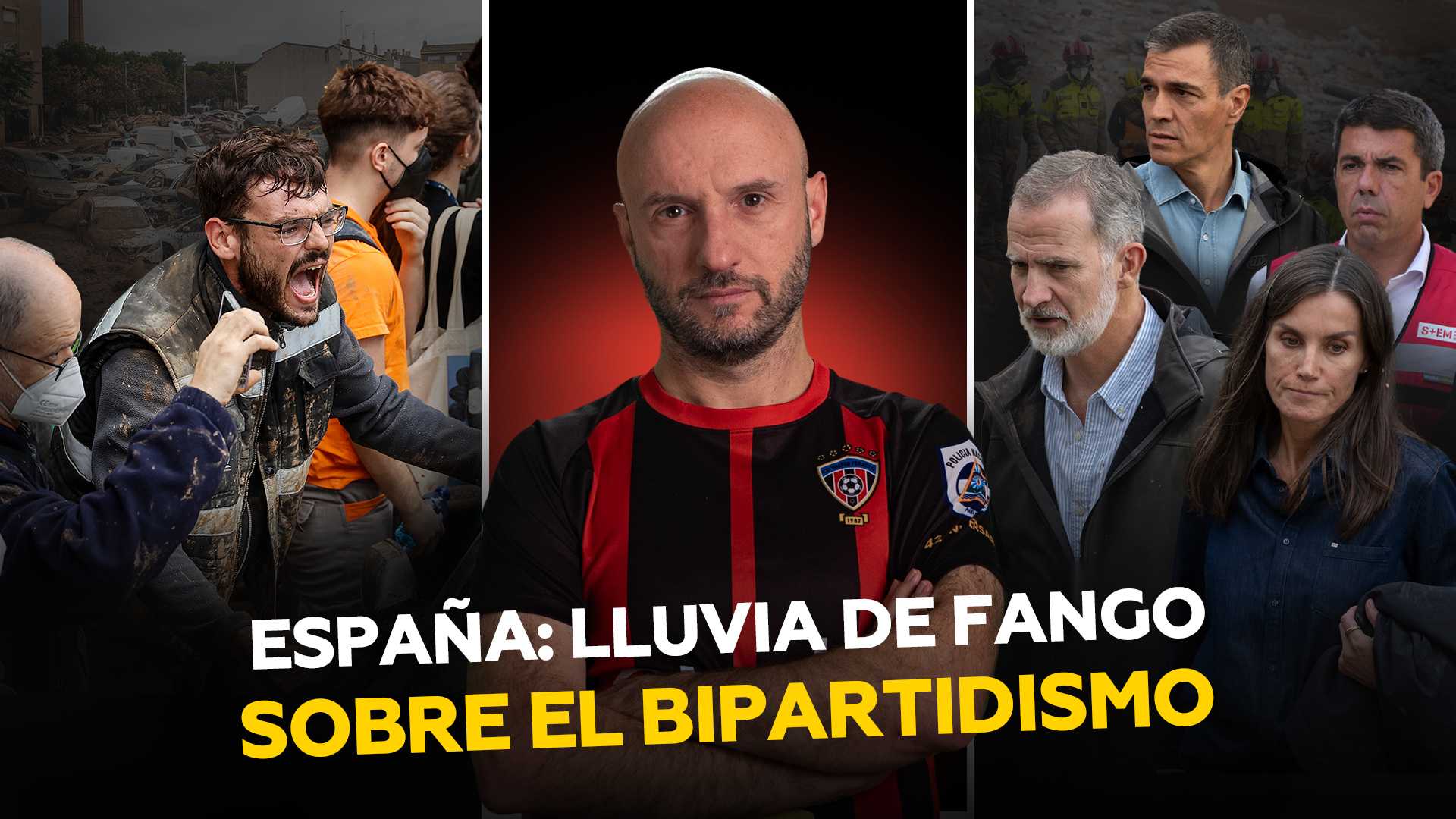 Lluvia de barro e insultos contra el sistema monárquico bipartidista español tras la DANA en Valencia